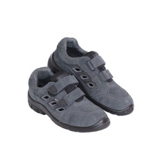 Полуботинки с перфорацией "Универсал", замша (серые), ПУ